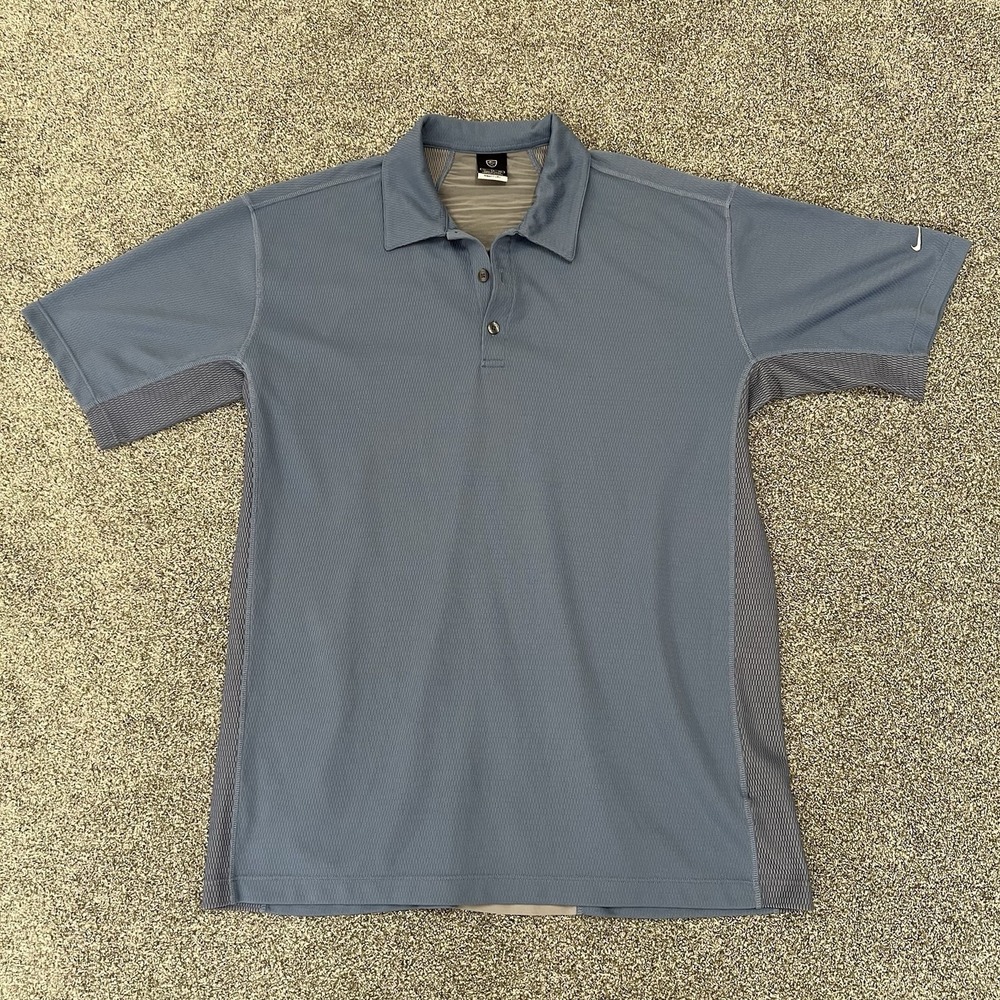 Nike Golf Men's XL Blue Fit Dry Polo Shirt Short Sleeve Athletic Casual